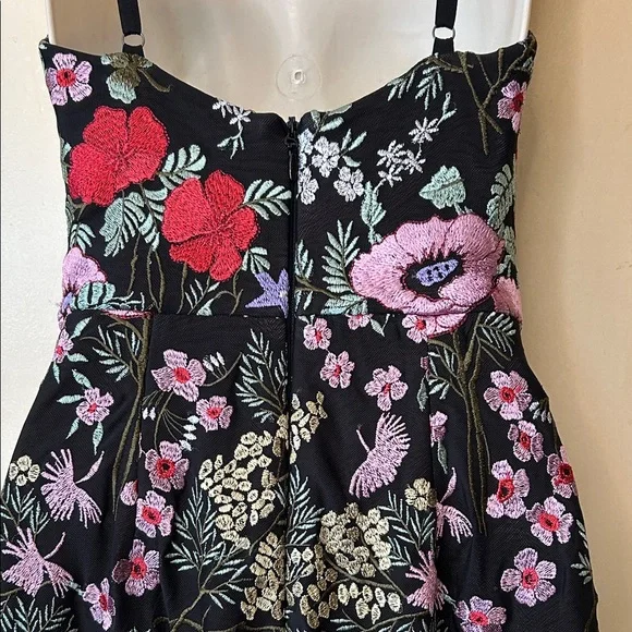 Dress the Population Black Floral Embroidered Mini Dress size XS - Picture 8 of 11